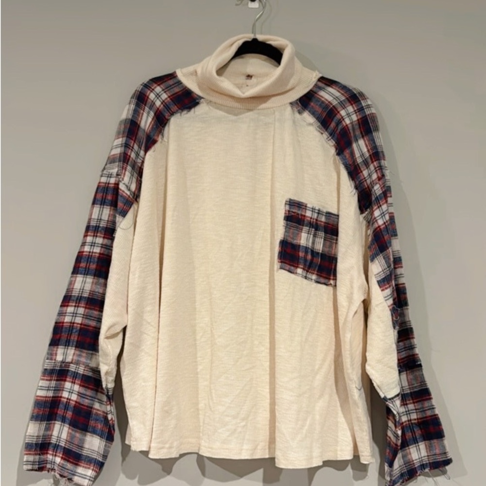 Pol Size Large Oversized Patch Work Turtle Neck - image 1